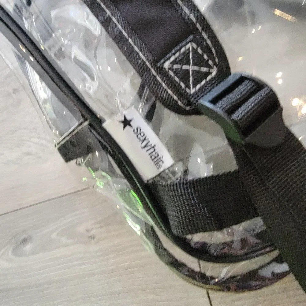 Unisex Multi-Purpose Clear Backpack with Front Pocket Adjustable Straps …